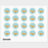 Sticker Rond Velociraptor mou (Feuille)