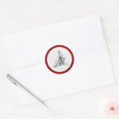 Sticker Rond Velours rouge, Mariage de la Flore Noire (Enveloppe)