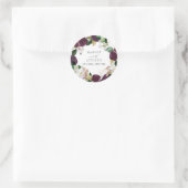 Sticker Rond Velvet Bold Magnlia mariage botanique monogramme (Sac)