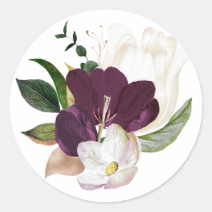 Sticker Rond Velvet de Plum foncé Floral