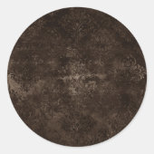Sticker Rond Velvety Bronze Damask | Grunge baroque Brown (Devant)