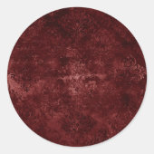 Sticker Rond Velvety Henna Damask | Grunge rouge (Devant)
