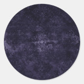 Sticker Rond Velvety Midnight Damask | Indigo Purple Grunge (Devant)