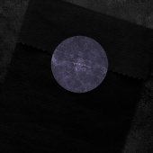 Sticker Rond Velvety Midnight Damask | Indigo Purple Grunge