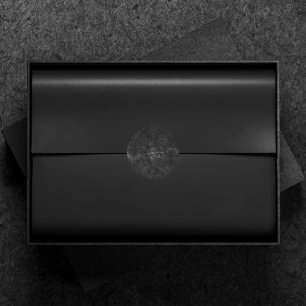 Sticker Rond Velvety Onyx Damask Black Vampy Grunge Baroque