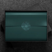 Sticker Rond Velvety Turquoise Damask | Grunge vert foncé Baroq