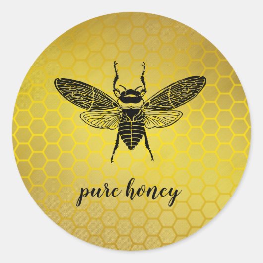 Sticker Rond Vendeur d'abeilles miel Apiariste Vintage (Devant)