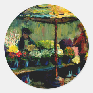 Sticker Rond Vendeur de fleurs