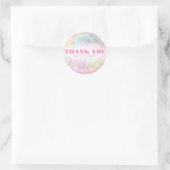 Sticker Rond Vendeur Pastel Rainbow Pink Gold Merci (Sac)