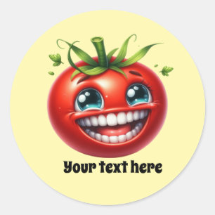 Sticker Rond Vendeurs de tomates amusants personnalisables