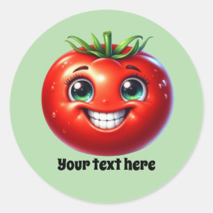 Sticker Rond Vendeurs de tomates amusants personnalisables
