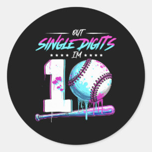 Sticker Rond Vendre 10 Ans Anniversaire Double Chiffres 10 Anni