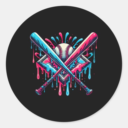 Sticker Rond Vendre Accueil Assiette Crème Ice gouttes gouttes (Devant)