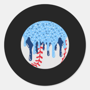 Sticker Rond Vendre Bleu Crème Laveuse Laveuse Avec Sprinkles D