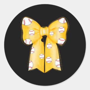 Sticker Rond Vendre Bow Coquette Drôle Vendre Lover Yellow Team