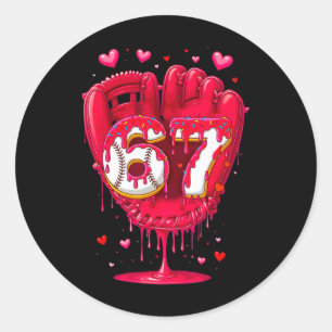 Sticker Rond Vendre de la glace au goutte à la Saint-Valentin p