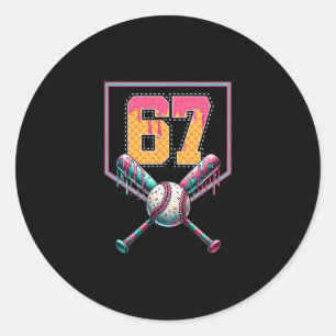 Sticker Rond Vendre Drip Numéro 67 Joueur Ou 67e Anniversaire