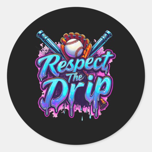 Sticker Rond Vendre La Crème De Glace Déchirant Respect La Déch (Devant)