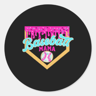 Sticker Rond Vendre Mama Ice Cream Drip Drôle Vendre la fête de