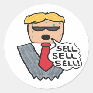 Sticker Rond Vendre Vendre Vendre Vendre Funky Stock Market Cra