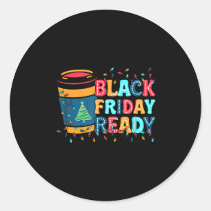 Sticker Rond Vendredi Magasin Prêt Feux de Noël Black Shoping
