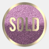 Sticker Rond Vendu Eggplant Purple Metalli Agent immobilier (Devant)