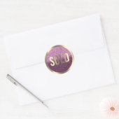 Sticker Rond Vendu Eggplant Purple Metalli Agent immobilier (Enveloppe)