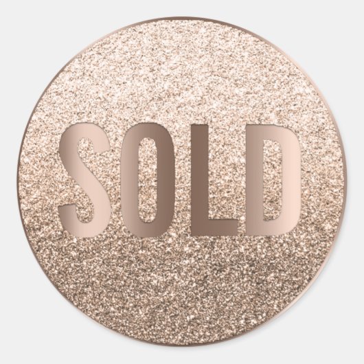 Sticker Rond Vendu en bronze Beige Ombre Agent (Devant)