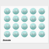 Sticker Rond Vendu Gray Ocean Beach Agent immobilier (Feuille)