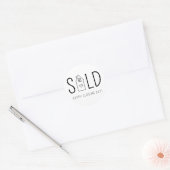 Sticker Rond Vendu Joyeux Jour de fermeture Immobilier Heart Ho (Enveloppe)