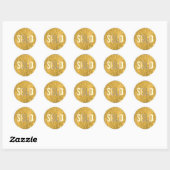 Sticker Rond Vendu Moutarde Zebra Gold Agent (Feuille)