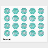 Sticker Rond Vendu Parties scintillant Silver Grey Agent immobi (Feuille)