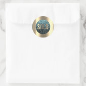 Sticker Rond Vendu Parties scintillant Turquoise Agent immobili (Sac)