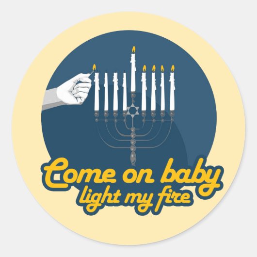 STICKER ROND VENEZ SUR BÉBÉ LUMIÈRE MON MENORALE FEU (Devant)