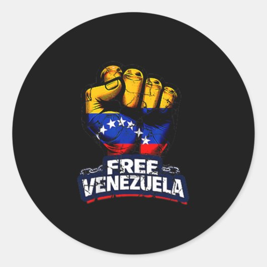 Sticker Rond Venezuela Flag Venezuela Libre 2026  (Devant)