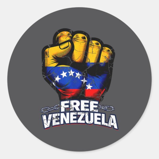 Sticker Rond Venezuela Flag Venezuela Libre 2026  (Devant)