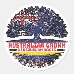 Sticker Rond Venezuela Vénézuélien Australie Arbre