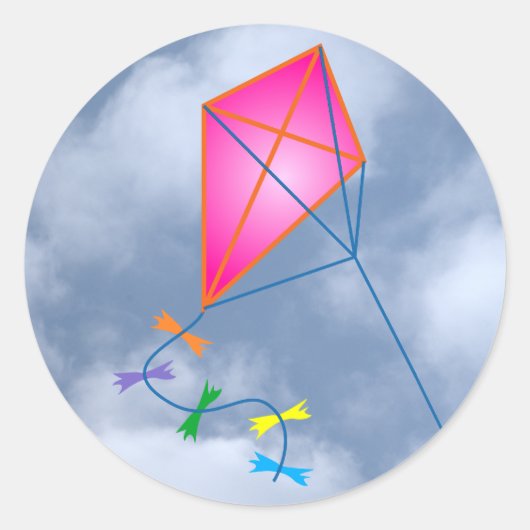 Sticker Rond Vengeance de papier kite (Devant)