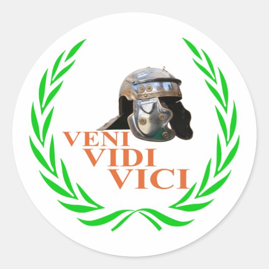 Sticker Rond Veni Vidi Vici (Devant)
