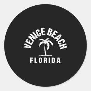 Sticker Rond Venice Beach Palm Tree Art Venice Palm Tree Trai