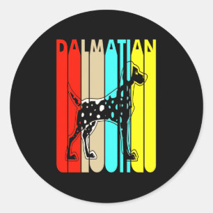 Sticker Rond Venin de Dalmatian   Vintage Colorful
