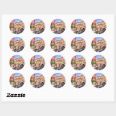 Sticker Rond Venise - Stylo & Laver Aquarelle (Feuille)