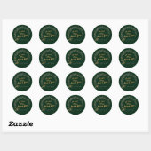 Sticker Rond VENONS ADORONS Christian Christmas Hymn Green (Feuille)