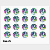 Sticker Rond Vent coloré (Feuille)