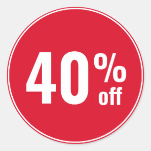 Sticker Rond Vente avec 40 pour cent de réduction