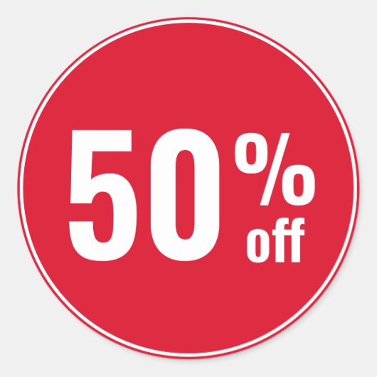 Sticker Rond Vente avec 50 pour cent de réduction (Devant)