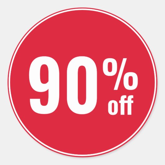 Sticker Rond Vente avec 90 pour cent de réduction (Devant)