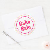 Sticker Rond Vente de gâteau rose jaune (Enveloppe)