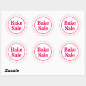 Sticker Rond Vente de gâteau rose jaune (Feuille)