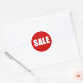 Sticker Rond Vente Fond Rouge (Enveloppe)